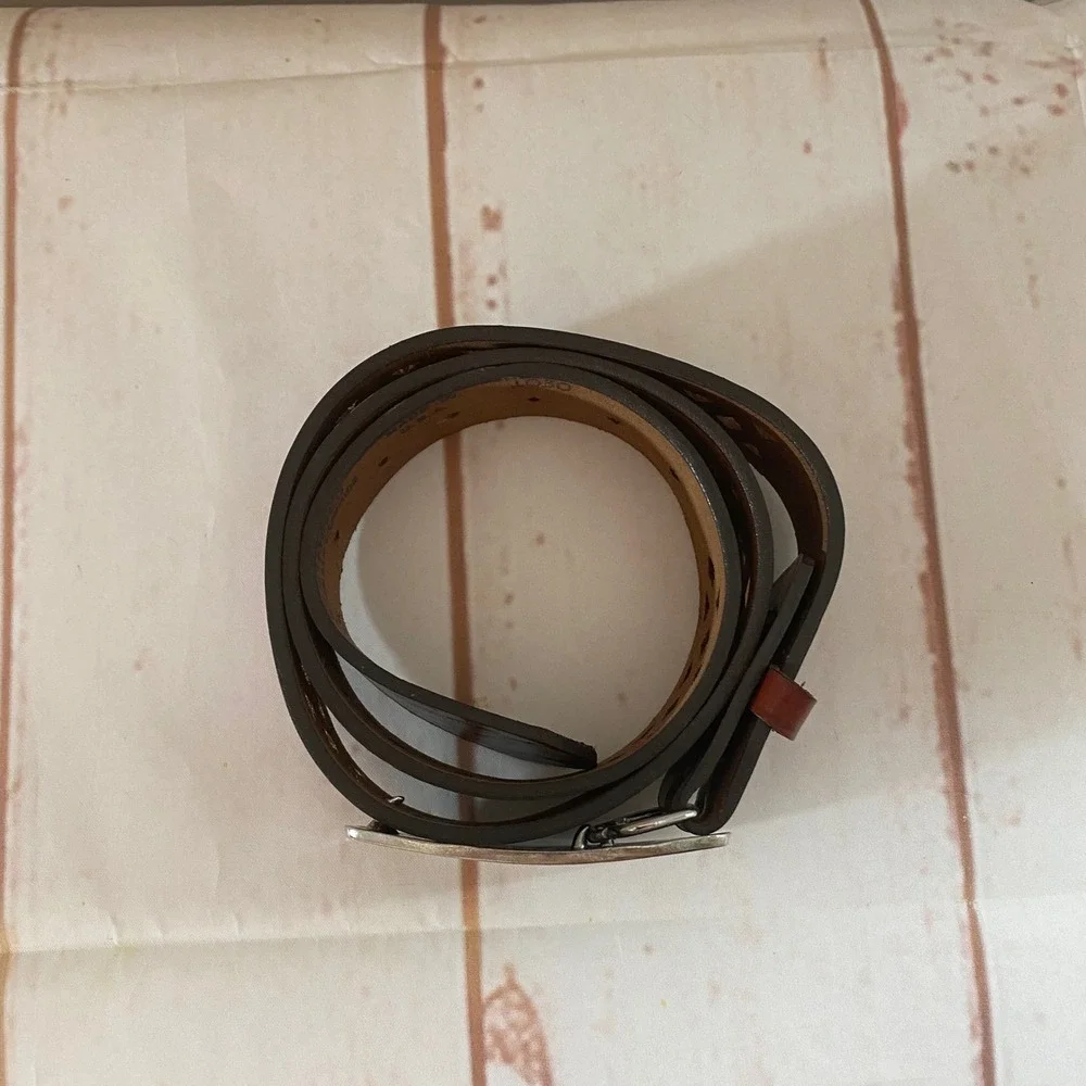 Rolling Stones Belt Brown Leather Oil Tanned Top Grain Cowhide USA Made Sz 34 36